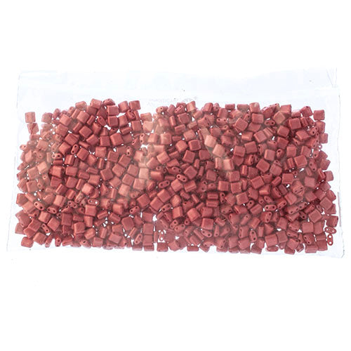 Czech Seed Beads KARO 5x5mm Opaque Chalk Metallic Dyed