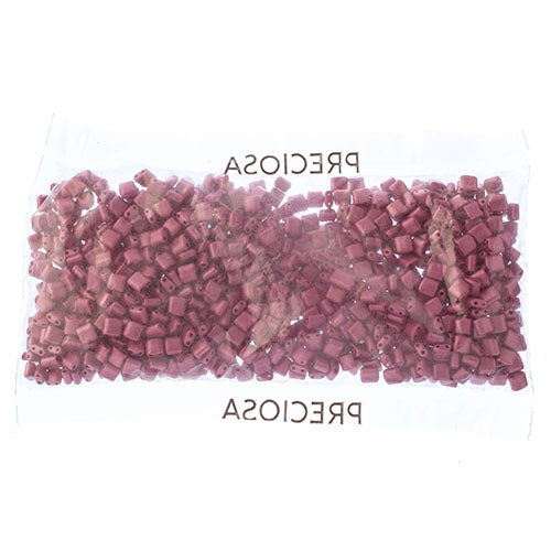 Czech Seed Beads KARO 5x5mm Opaque Chalk Metallic Dyed