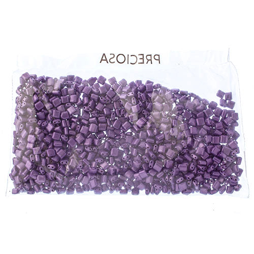 Czech Seed Beads KARO 5x5mm Opaque Chalk Metallic Dyed