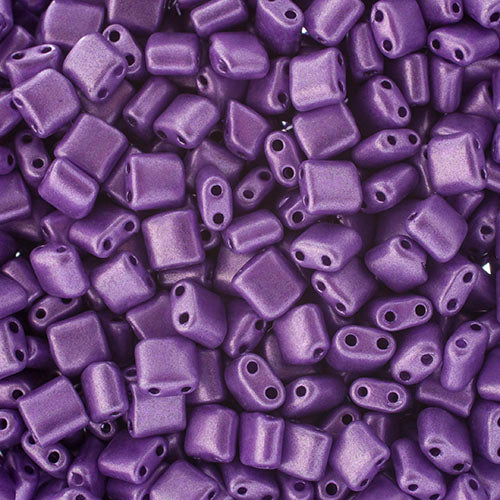 Czech Seed Beads KARO 5x5mm Opaque Chalk Metallic Dyed