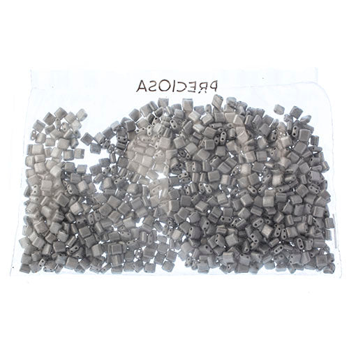 Czech Seed Beads KARO 5x5mm Opaque Chalk Metallic Dyed