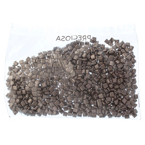 Czech Seed Beads KARO 5x5mm Opaque Chalk Metallic Dyed