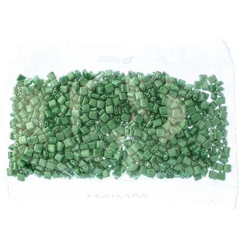 Czech Seed Beads KARO 5x5mm Opaque Chalk Metallic Dyed