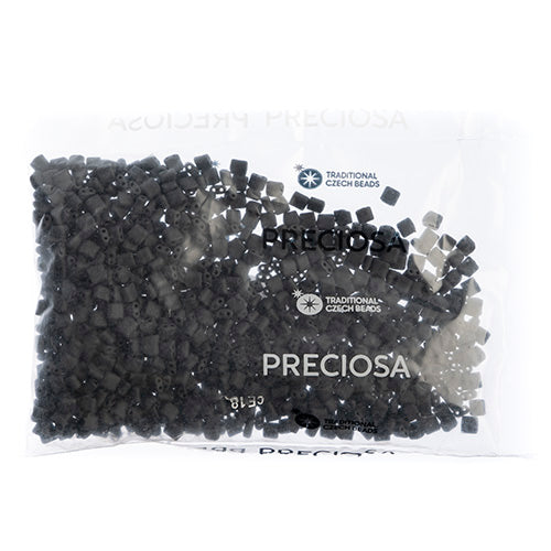 Czech Seed Beads KARO 5x5mm Opaque Black Matte