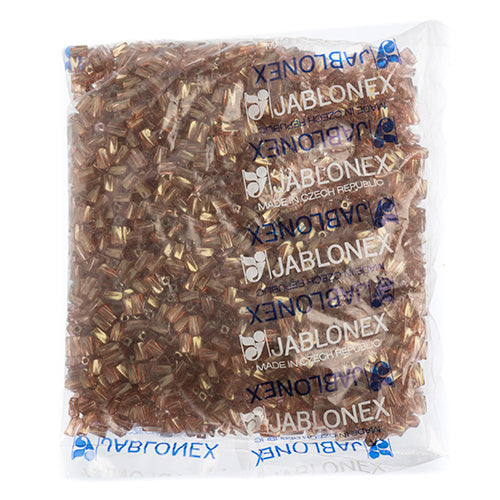 Czech Tubes Twisted Beads 7x3.4mm Pink Luster Square Hole