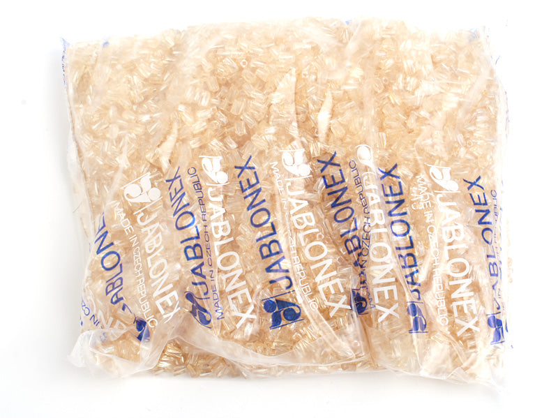 Czech Twisted Rectangle Beads 5x2.6mm Luster Square Hole