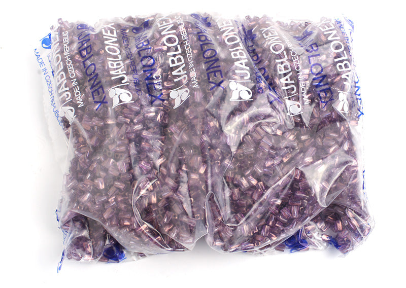 Czech Twisted Rectangle Beads 5x2.6mm Luster Square Hole