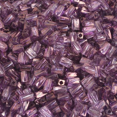 Czech Twisted Rectangle Beads 5x2.6mm Luster Square Hole