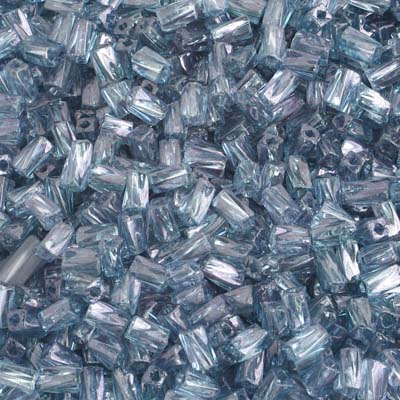 Czech Twisted Rectangle Beads 5x2.6mm Luster Square Hole