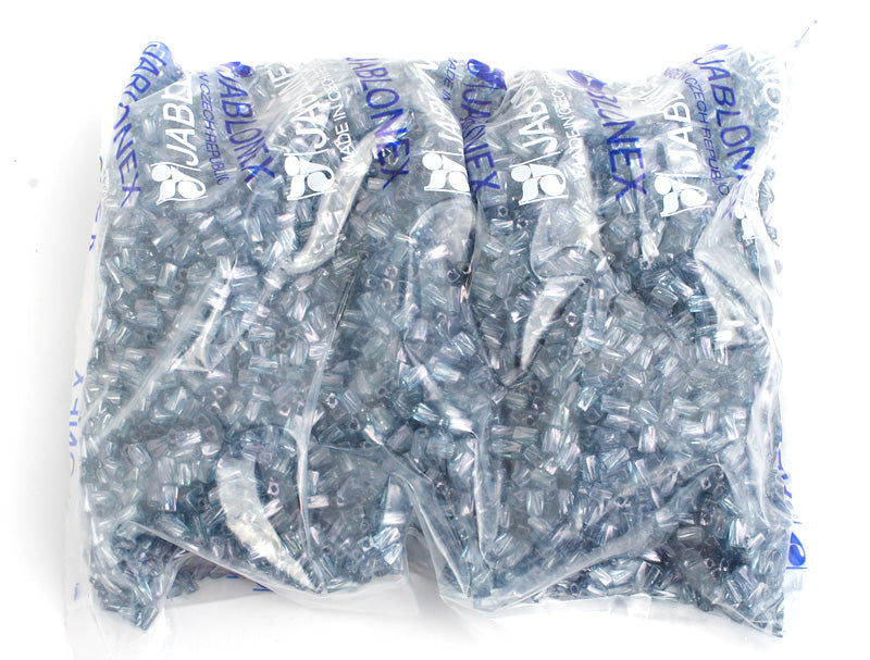 Czech Twisted Rectangle Beads 5x2.6mm Luster Square Hole