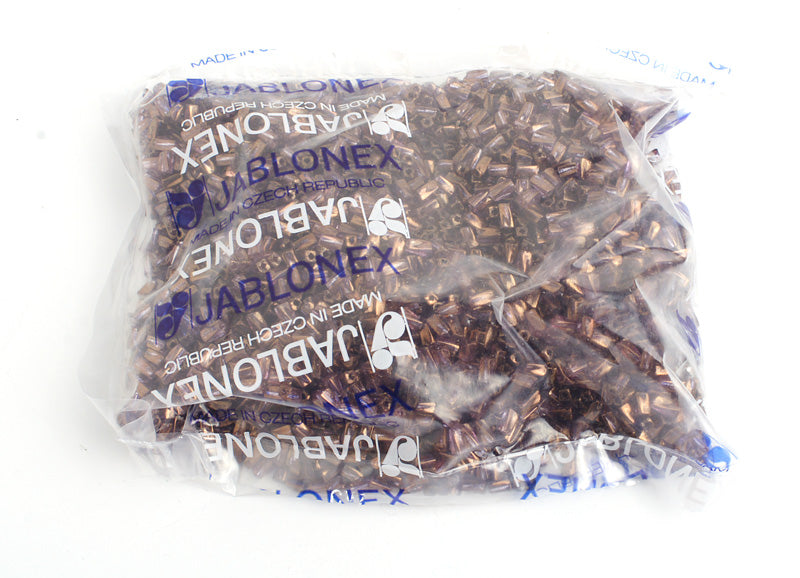 Czech Twisted Rectangle Beads 5x2.6mm Luster Square Hole