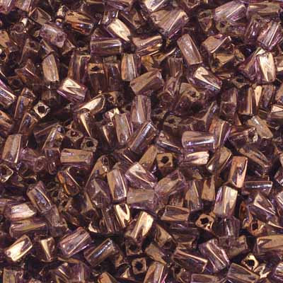 Czech Twisted Rectangle Beads 5x2.6mm Luster Square Hole