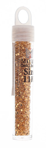 Miyuki Delica 11/0 3.3g Vials Crystal Gold 24kt Lined