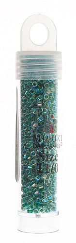 Miyuki Delica 11/0 5.2g Vials Color Lined Dyed Aurora Borealis