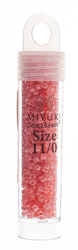 Miyuki Delica 11/0 5.2g Vials Color Lined Dyed Aurora Borealis