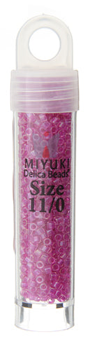 Miyuki Delica 11/0 5.2g Vials Color Lined Dyed Aurora Borealis