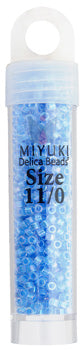 Miyuki Delica 11/0 5.2g Vials Color Lined Dyed Aurora Borealis