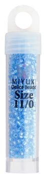Miyuki Delica 11/0 5.2g Vials Transparent Aurora Borealis