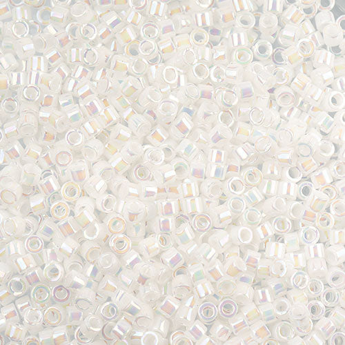 Miyuki Delica 11/0 5.2g Vials White Pearl Aurora Borealis Luster