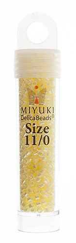 Miyuki Delica 11/0 5.2g Vials Crystal Ceylon Lined Dyed