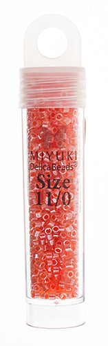 Miyuki Delica 11/0 5.2g Vials Crystal Ceylon Lined Dyed
