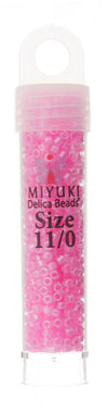 Miyuki Delica 11/0 5.2g Vials Crystal Ceylon Lined Dyed