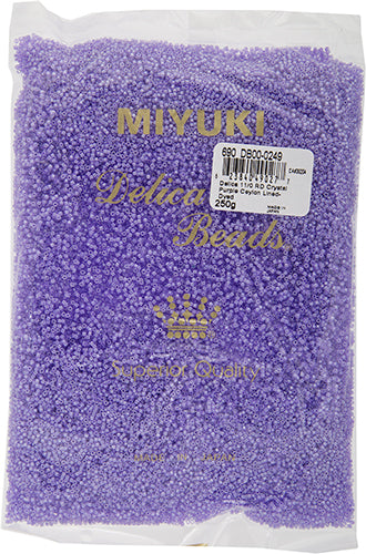 Miyuki Delica 11/0 Bag Crystal Ceylon Lined Dyed