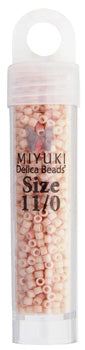 Miyuki Delica 11/0 5.2g Vials Light Rose Opaque Matte Gold Luster