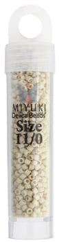 Miyuki Delica 11/0 5.2g Vials Ivory Opaque Matte Glazed Luster