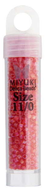 Miyuki Delica 11/0 5.2g Vials Transparent Aurora Borealis Matte
