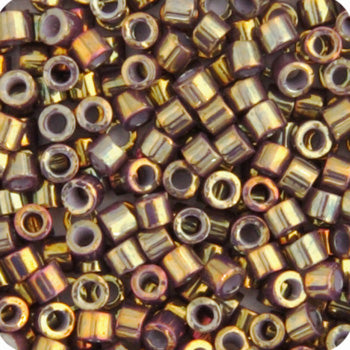 Miyuki Delica 11/0 5.2g Vials Metallic Gold Luster Aurora Borealis