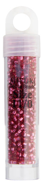 Miyuki Delica 11/0 5.2g Vials Transparent Silverlined Dyed
