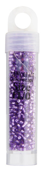 Miyuki Delica 11/0 5.2g Vials Transparent Silverlined Dyed