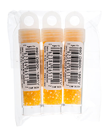 Miyuki Delica 11/0 5.2g Vials Aurora Borealis Silk Inside Dyed