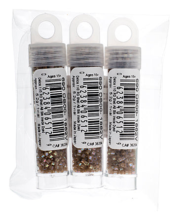 Miyuki Delica 11/0 5.2g Vials Aurora Borealis Silk Inside Dyed