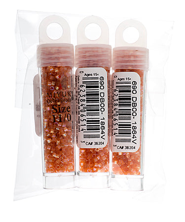 Miyuki Delica 11/0 5.2g Vials Aurora Borealis Silk Inside Dyed