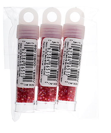 Miyuki Delica 11/0 5.2g Vials Aurora Borealis Silk Inside Dyed