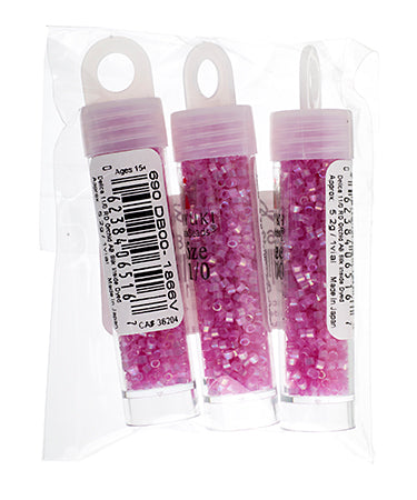 Miyuki Delica 11/0 5.2g Vials Aurora Borealis Silk Inside Dyed