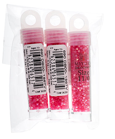 Miyuki Delica 11/0 5.2g Vials Aurora Borealis Silk Inside Dyed
