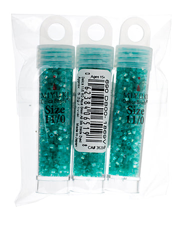 Miyuki Delica 11/0 5.2g Vials Aurora Borealis Silk Inside Dyed