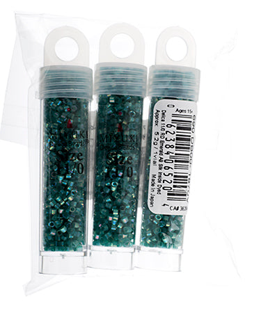 Miyuki Delica 11/0 5.2g Vials Aurora Borealis Silk Inside Dyed