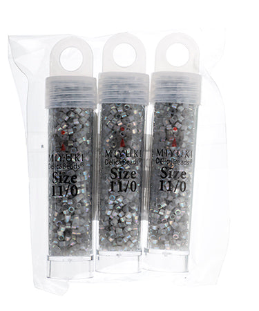 Miyuki Delica 11/0 5.2g Vials Aurora Borealis Silk Inside Dyed