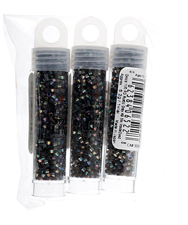 Miyuki Delica 11/0 5.2g Vials Aurora Borealis Silk Inside Dyed