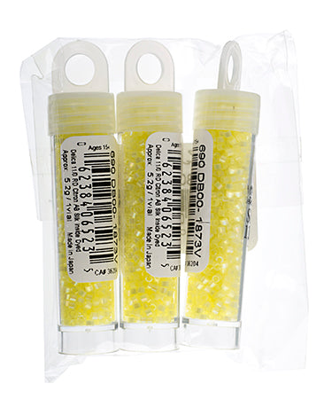 Miyuki Delica 11/0 5.2g Vials Aurora Borealis Silk Inside Dyed