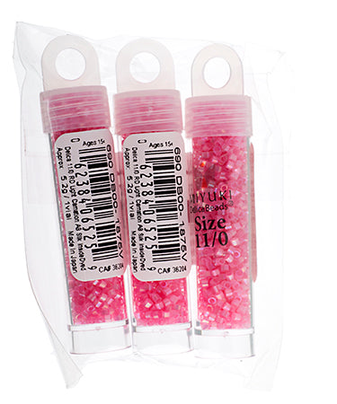 Miyuki Delica 11/0 5.2g Vials Aurora Borealis Silk Inside Dyed