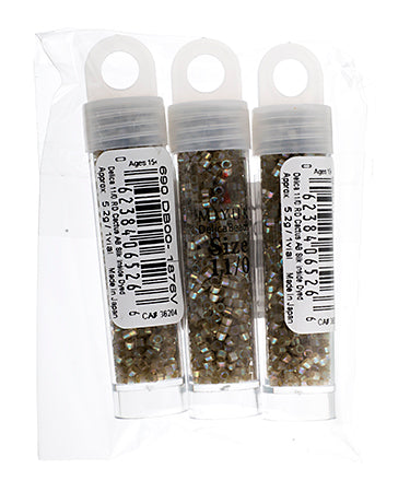 Miyuki Delica 11/0 5.2g Vials Aurora Borealis Silk Inside Dyed