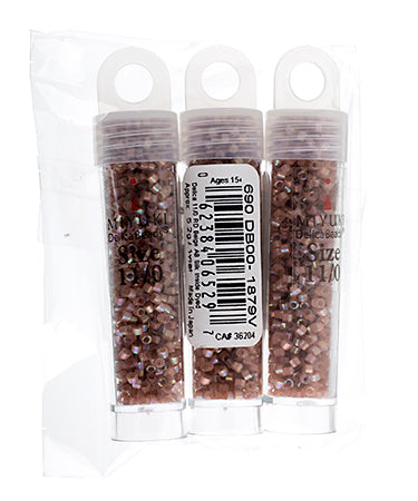 Miyuki Delica 11/0 5.2g Vials Aurora Borealis Silk Inside Dyed