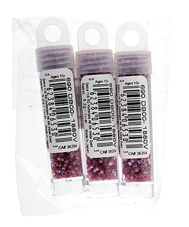 Miyuki Delica 11/0 5.2g Vials Aurora Borealis Silk Inside Dyed