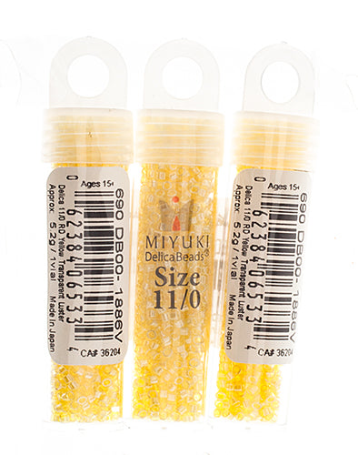 Miyuki Delica 11/0 5.2g Vials Transparent Luster