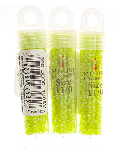 Miyuki Delica 11/0 5.2g Vials Transparent Luster